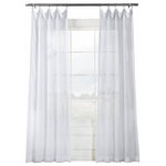 Half Price Drapes - Signature White Sheer Curtain Single Panel, 50"x96" - These beautiful and classic Double Layered solid voile poly sheer curtain panel. These sheer panels are unmatched in quality and design. They create a warm atmosphere with beautiful light diffusion.