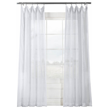 Signature White Sheer Curtain Single Panel, 50"x108"