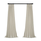 Mist Gray Vintage Textured FauxDupioni Silk Curtain Single Panel, 50"x108"