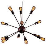 HomeRoots Furniture - HomeRoots Laila 12-light Bronze Edison Lamp With Bulbs - Stand out from the crowd and illuminate your living space with this fantastic steampunk chandelier. This 12-light fixture provides multidirectional coverage to infuse any room with a comprehensive glow. With a cool and unusual design, this contemporary bronze chandelier makes a spectacular statement piece, imparting an intellectual and industrial vibe and inspiring conversation amongst your guests. This chandelier's multidirectional lights give off intense, spherical light for maximum room coverage, and its bronze finish complements many existing color palettes in the home. With classic Edison-style bulbs, this fixture adds a funky, industrial vibe to any room and is the perfect coordinating piece for a steam punk enthusiast.Setting: IndoorFixture finish: BrownNumber of lights: Twelve (12)Requires twelve (12) 60-watt bulbs (not included)Dimensions: 30 inches high x 38 inches wideAssembly Required.This fixture does need to be hard wired. Professional installation is recommended.