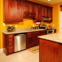 Walnut Merlot Kitchen Cabinets - Kitchen Cabinetry