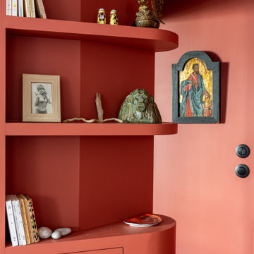 Réinventer un appartement de 47m² par la courbe et les couleurs