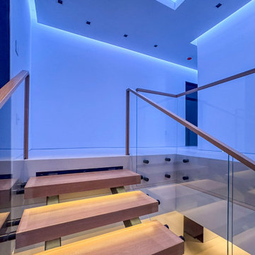 Project #126 | Contemporary Staircases with Integrated LEDs & Glass Railing