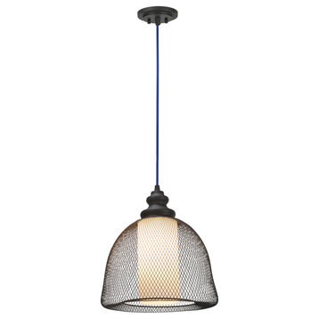 61018 Adjustable 1-Light Hanging Mini Pendant Ceiling Light, Oil Rubbed Bronze