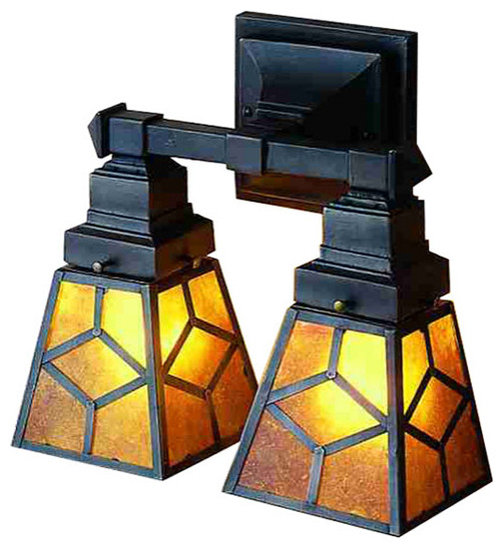 12 Wide Diamond Craftsman 2 Light Wall Sconce - Craftsman - Wall ...