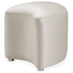 Michael Amini - Eclipse Vanity Stool - Moonlight - A touch of elegance. The Eclipse Vanity Stool is guaranteed to polish your home style. Made with exquisitely textured fabric and a modern shape, this piece pairs effortlessly with the Eclipse Vanity and ties the collection together beautifully.