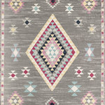 Rugs America - Rugs America Bodrum BR20A Tribal Moroccan Sahara Dark Gray Area Rugs, 8'x10' - Brilliant color and a striking design come together to make the Violetta area rug a home accessory that feels fresh and spirited. Youthful without looking childish, this piece features a Moroccan-style motif and some vintage appeal. Made from soft touch polypropylene and power loomed, the Violetta also has a lush texture. Wake up a family or bedroom with the help of this exquisite rug.