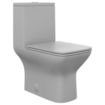 Carre One-Piece Square Toilet Dual-Flush, Matte Grey1.1/1.6 gpf