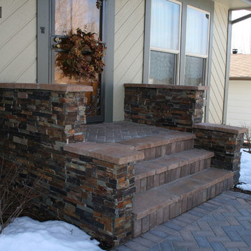 Stone Veneer and Paver Stoop