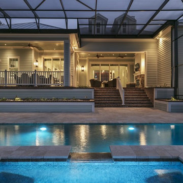 Coastal inspired estate sited on over one acre on Lake Butler in Windermere