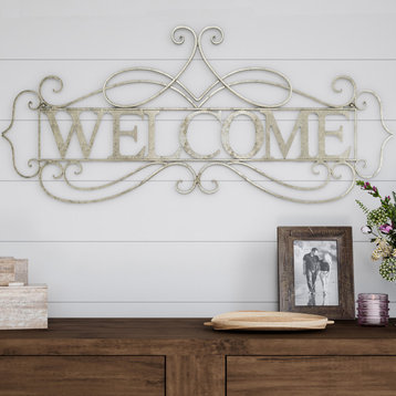 Metal Cutout Welcome Decorative Wall Sign 3D Word Art Home Accent Decor