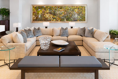 Trendy living room photo in Tampa