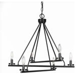 Toltec Lighting - Trinity 6 Light Chandelier Shown, Matte Black Finish - Enhance your space with the Trinity 6-Light Chandelier. Installing this chandelier is a breeze - simply connect it to a 120 volt power supply. Set the perfect ambiance with dimmable lighting (dimmer not included). The chandelier is energy-efficient and LED compatible, providing convenience and energy savings. It's versatile and suitable for everyday use, compatible with candelabra base bulbs. Maintenance is a minimal with a damp cloth, as no chemicals are required. The chandelier's streamlined hardwired design adds a touch of elegance to any room. The durable glass shades ensure even light diffusion, creating a captivating atmosphere. Choose from multiple finish and color variations to find the perfect match for your decor.