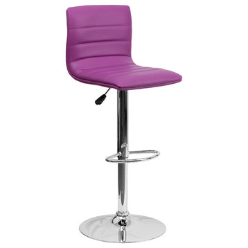 Flash Furniture Contemporary Purple Vinyl Adjustable H Bar Stool