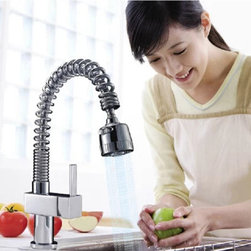 Chrome Single Handle Pull Out Centerset Kitchen Tap CL001K - Kitchen Faucets