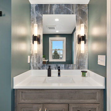 Showplace Framed Maple Sonoma Primary Bath in Flagstone