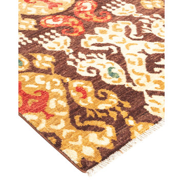 Eclectic, One-of-a-Kind Hand-Knotted Area Rug Brown, 8'10"x11'9"