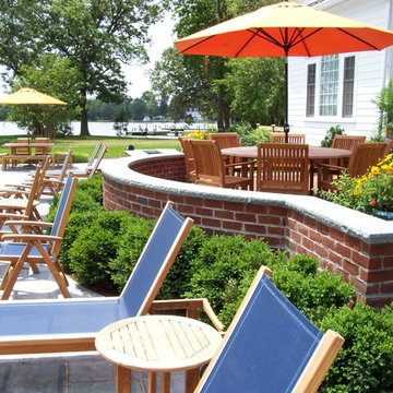 Traditional Brick Wall with Flagstone Cap