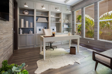 Inspiration for a modern home office remodel in Orange County