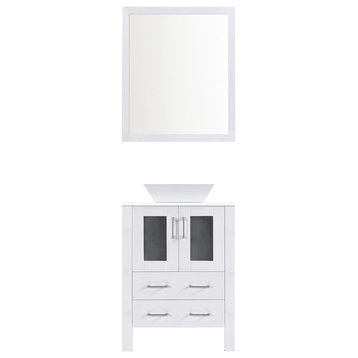 Modern Vanity Cabinet Sets Style 2 by LessCare, White, 30"