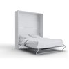 INVENTO Vertical Wall Bed With Desk, 55.1 x 78.7 inch, White/Grey