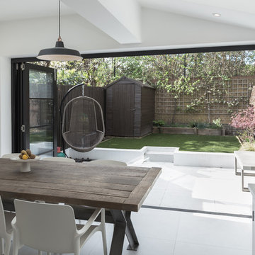 Bifold opening, no step to the garden