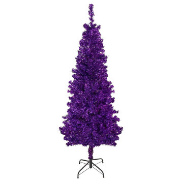 4' Purple Artificial Tinsel Christmas Tree Unlit