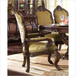 AICO Furniture - Chateau Beauvais Arm Chair in Noble Bark (Set of 2) - 75004 - Dining Chairs