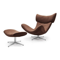 OSTIA MODERN DARK BROWN FABRIC LOUNGE CHAIR - Outdoor Lounge Chairs