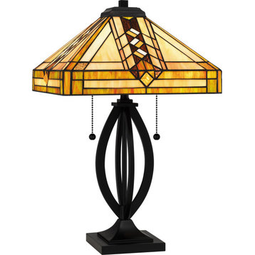 Yellowstone Two Light Table Lamp in Matte Black