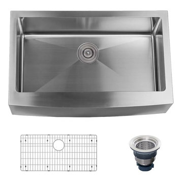 Miseno MSS3320F Farmhouse 33" Single Basin Stainless Steel - 16 Gauge Stainless