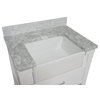 Charlotte 30" Bathroom Vanity, White, Carrara Marble