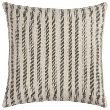 Gray Natural Ticking Stripe Throw Pillow