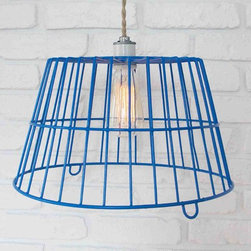 Farm Egg Basket Pendant Light in Blue - Pendant Lighting