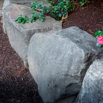 Waterfalls and Boulder Retaining Walls in SW Portland, Oregon