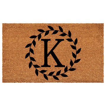 Calloway Mills Laurel Wreath Doormat, Letter K