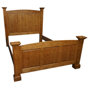 Classic Oak Queen Bed Frame, Concord Cherry