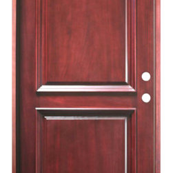 2-Panel, Prehung and Prefinished Entry Door, 36"x80", Mahogany - Front Doors