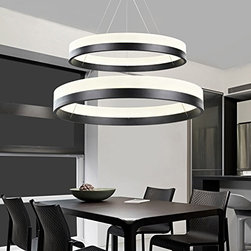 Sofary Modern Two Rings (11.8 - 19.7 Inches) Chandelier Ceiling Light Fixture LE - Chandeliers
