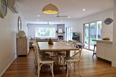 Inspiration for a beach style dining room in Melbourne.