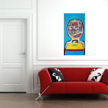 "Post-Truth Portrait" by Doron Noyman in a room setting