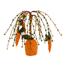 Shea's Wildflower - 9" Carrot Willow Tree, Orange & Green Berry - Holiday Accents And Figurines