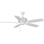 Progress Lighting - Edgefield 5-Blade 52" Ceiling Fan, White - This energy efficient and lightweight 52" fan offers clean lines and a design that complements modern interiors. Edgefield features an updated and stylish shell-shaped blade holder that contains five sweeping blades. A three-speed pull chain and a manual reverse switch come standard with design.
