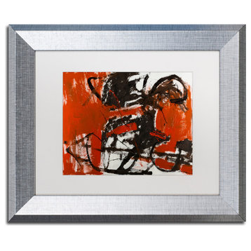 Joarez 'Black Horse' Framed Art, Silver Frame, 11"x14", White Matte