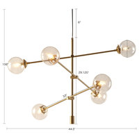 INK+IVY Cyrus 6-Globe Light Architectural Metal Chandelier, Bronze, Gold