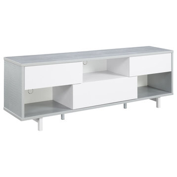 Newport Ventura 3 Drawer 60 Inch Tv Stand With Shelves