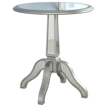 Inwood Park Silver Mirrored Round Side Table