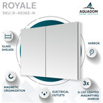 AQUADOM - AQUADOM Royale Medicine Cabinet with Electrical Outlets, LED Magnifying Mirror , 48"x36" - AQUADOM Royale 48"W x 36"H x 5"D