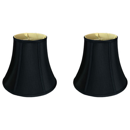 Royal Designs True Bell Basic Lamp Shade, V Notch Fitter, Black, 6.5x12x10.5, Se