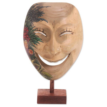 Gleeful Smile Wood Mask